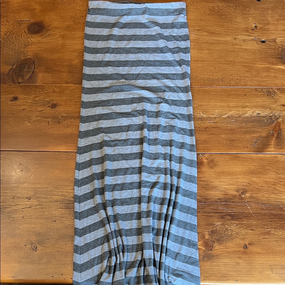 Poof! Charcoal and Light Gray Striped Pencil Skirt
